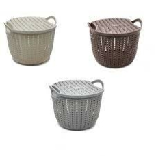 Корзина для зберігання №1002+ пл.круг. з кришкою (20*15см) (60)