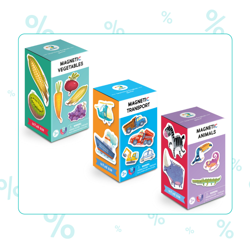 Фото, Видеообзоры набір магнітів dodo овочі, тваринки, транспорт
