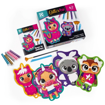 Фото, Відеоогляди набір для творчості з глітером «glitter art. блискучі звірята» vladi toys vt4501-11