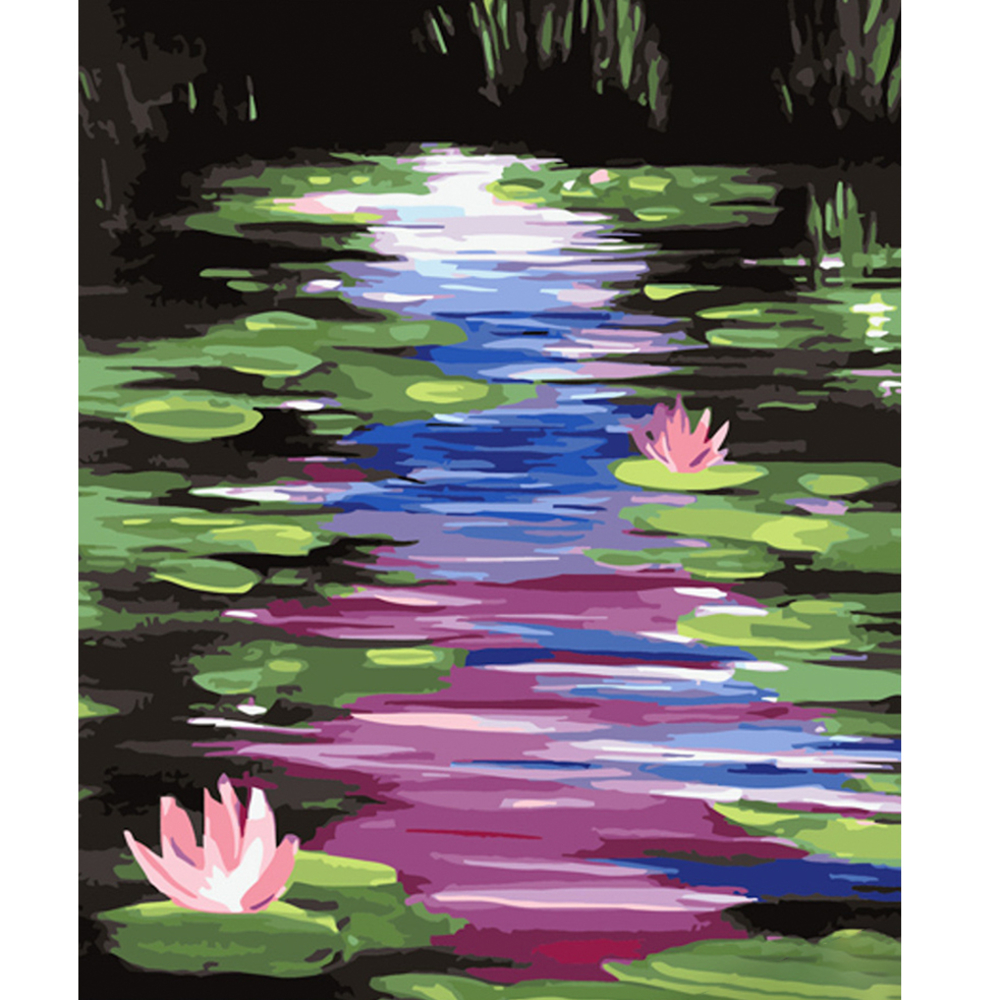 Фото, Видеообзоры картина за номерами strateg преміум латаття на річці розміром 40х50 см (gs572)