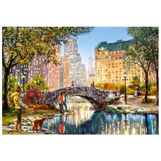 Алмазна 3D картина за номерами Розмальовка + Мозаїка "Місток через річку" 50*40см