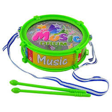 Барабан 886-5 (96шт) 20см, палочка 2шт, свет, на бат(таб), в кульке, 22-25-6,5см