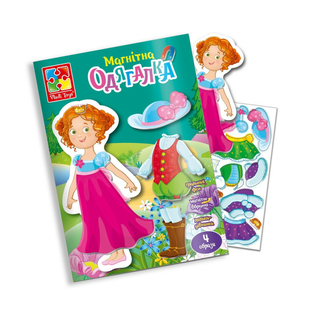 Фото, Видеообзоры гра магнітна одягалка «принцеса» в папці vladi toys vt3204-26