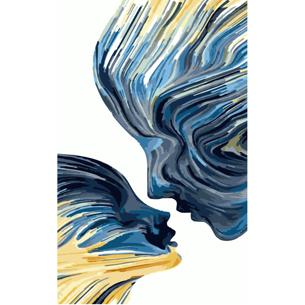 Фото, Відеоогляди картина за номерами strateg преміум абстрактні обличчя розміром 50х25 см (ww020)