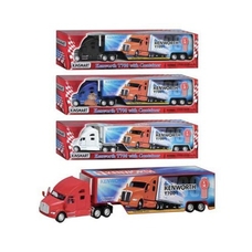 Машинка металева KINSMART KT 1302 W (48шт) 13'' KENWORTH T700, открываются двери, 4 цвета