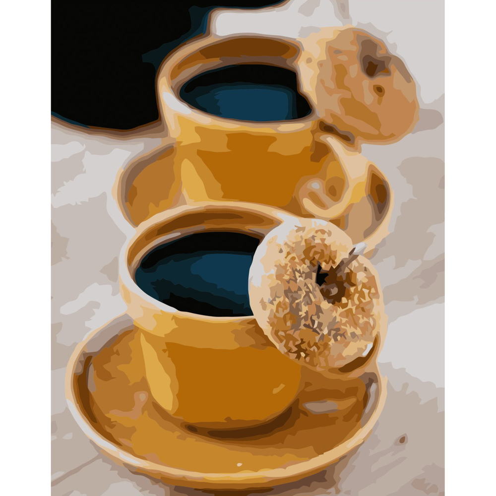 Фото, Відеоогляди картина за номерами strateg преміум пряникове чаювання з лаком розміром 40х50 см va-3327