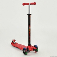 Самокат 466-113 / А 24636 Best Scooter MAXI (8) КРАСНЫЙ, пластмассовый, свет. колеса PU, трубка руля