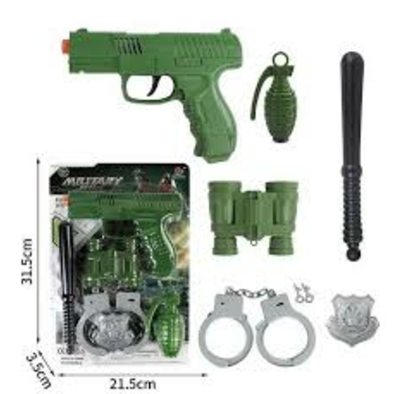 Військовий набір BN369M-67 (168/2) пістолет, граната, наручники, бінокль, палиця, на листі