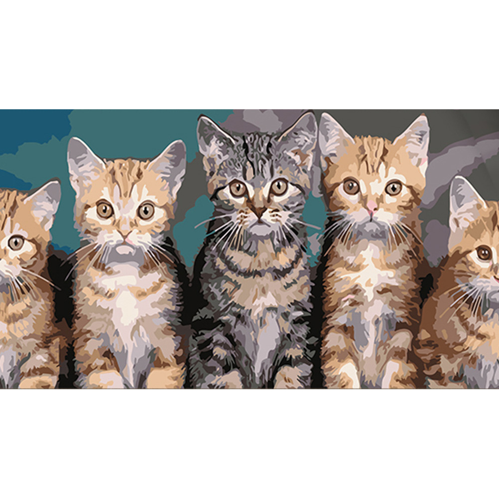 Фото, Видеообзоры картина за номерами strateg кошенята розміром 50х25 см (ww199)