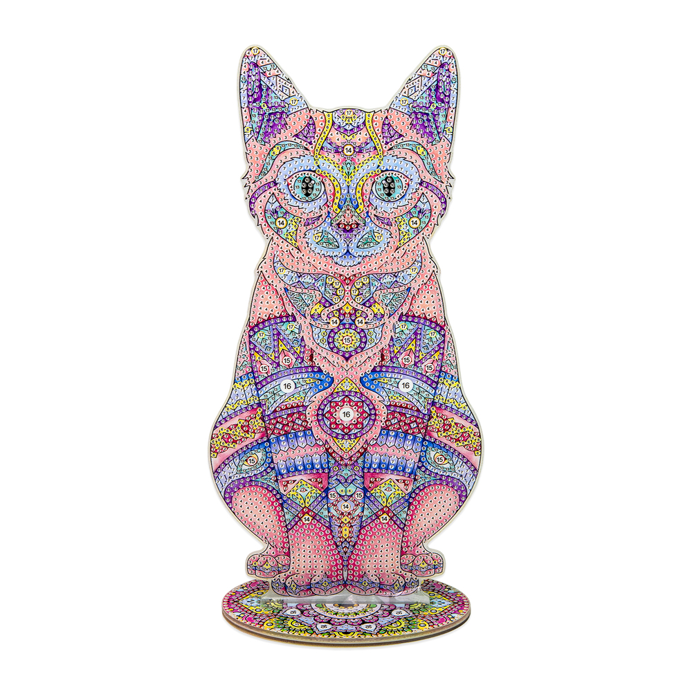 Фото, Видеообзоры алмазна мозаїка strateg преміум кошеня на підставці розміром 30х30 см (bjp13)