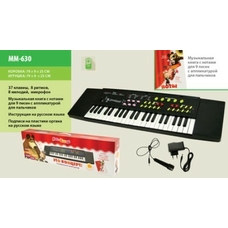 Піаніно MM-630 (SK3738)(10шт) от сети или батар.,37клав,8ритмов,микрофон,нот. книга,в кор. 79*25*9см