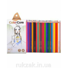 Олівці 3130-24CB круглі d=4.0+1 графітні НВ , ColorCore (new), Marco
