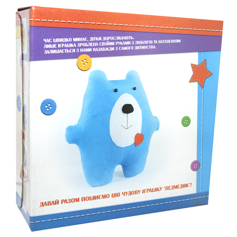 Фото, Відеоогляди набір для творчості strateg шиємо самі ведмежа українською мовою (іп-02)