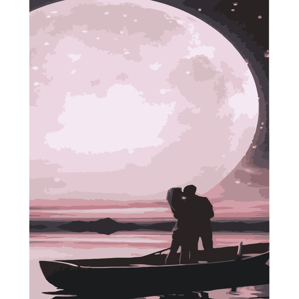 Фото, Відеоогляди картина за номерами strateg преміум двоє в місячному сяйві з лаком розміром 30х40 см (ss-6557)