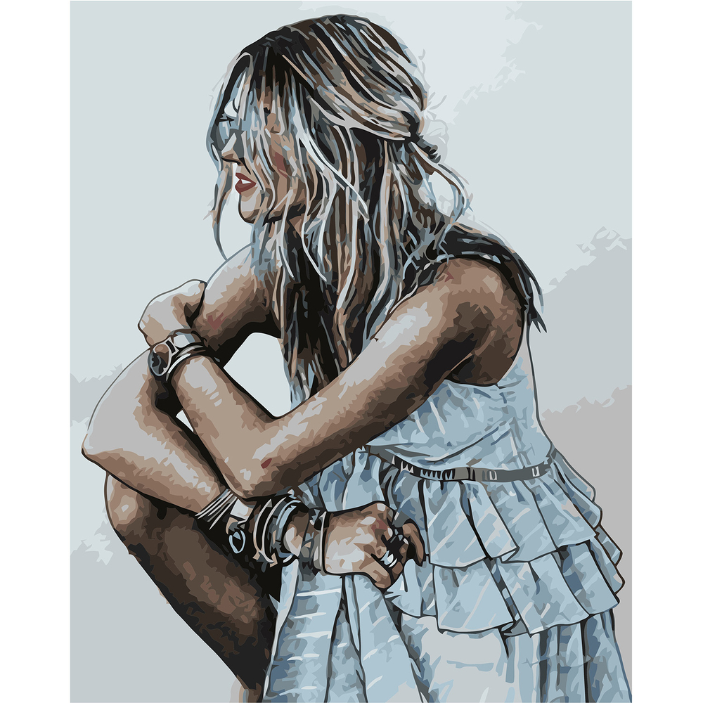 Фото, Видеообзоры картина за номерами strateg преміум незнайомка з лаком розміром 40х50 см va-0737