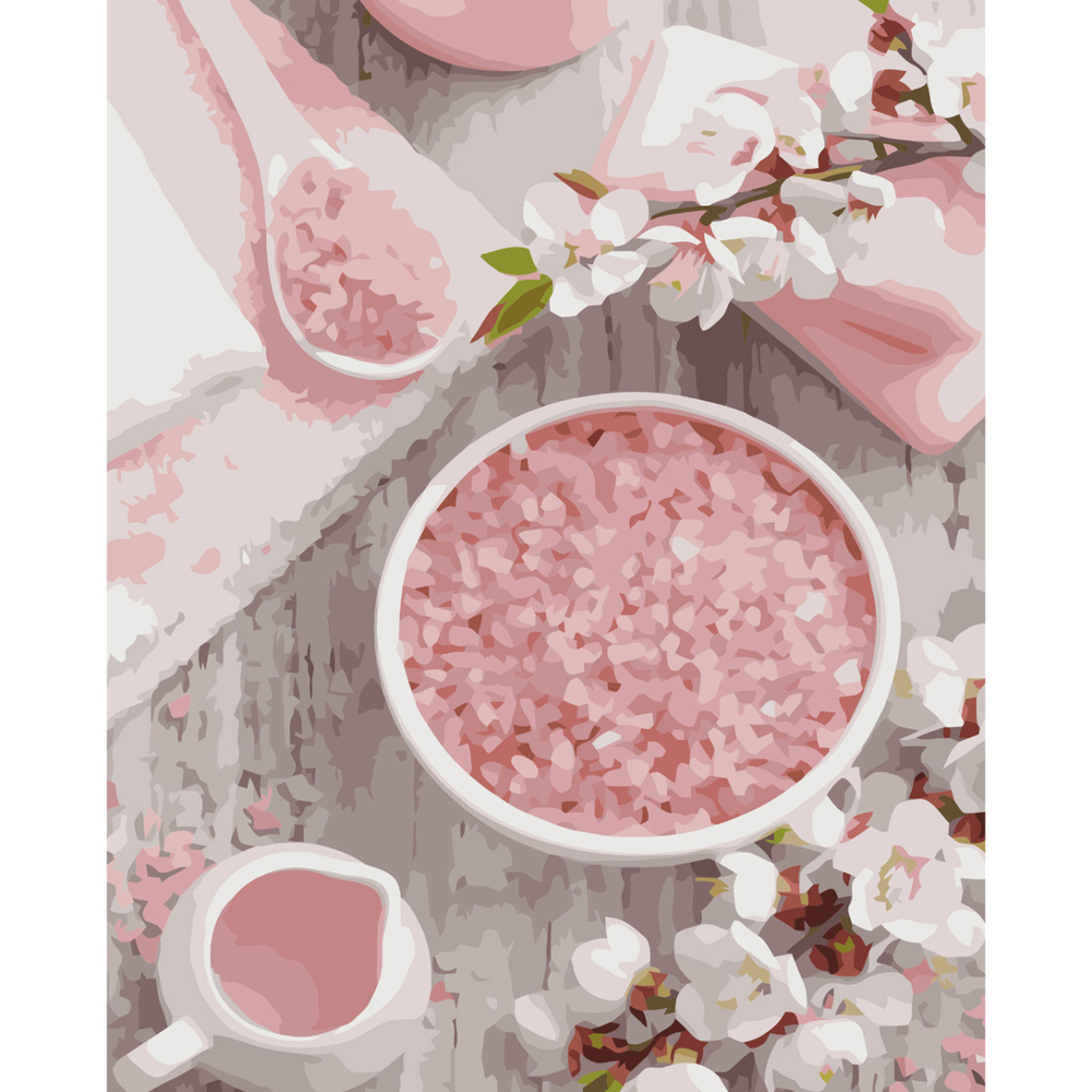 Фото, Відеоогляди картина за номерами strateg преміум морська рожева сіль з лаком розміром 40х50 см va-3764