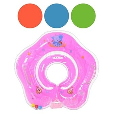 Круг MS 0641 (100шт) для купания детей,43см,на застежке,ручки 2шт, 4 цвета, в кульке,16-14-2см