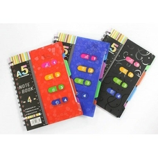 Блокнотт на пружині пласт. обкл. 4розділ А5 144202