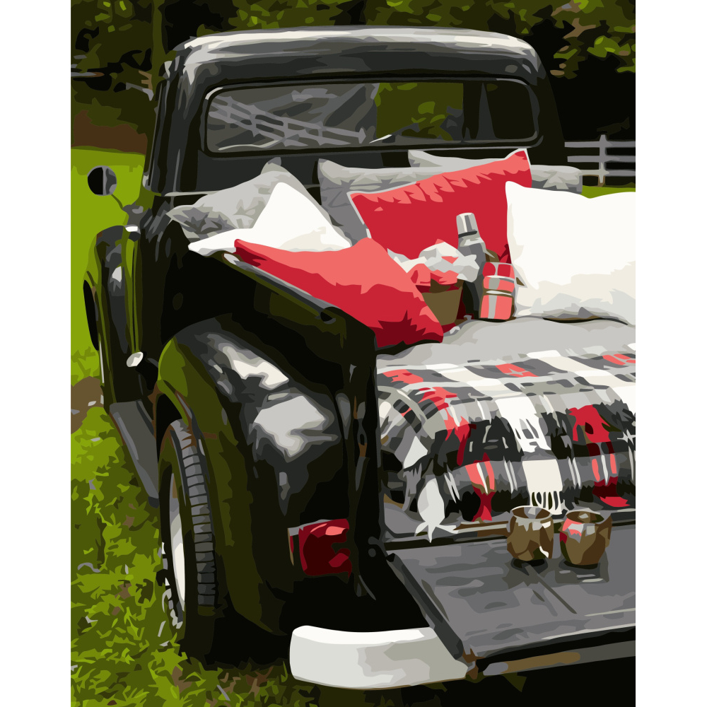 Фото, Відеоогляди картина за номерами strateg преміум машина для побачень з лаком розміром 40х50 см va-3437