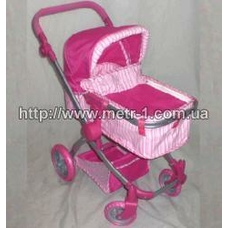 Коляска 9651 B (3шт) железная, классика, поворот, корзинка, регул-ся ручка