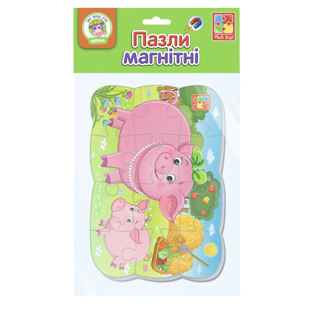 Фото, Видеообзоры пазли на магніті а5 "свинка та порося" vt3205-77