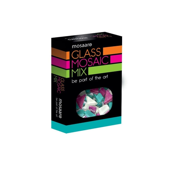 Отзывы  набір для творчості скляна мозаїка «mosaaro. mosaic mix: white, turquoise, glitter purple» ma5004