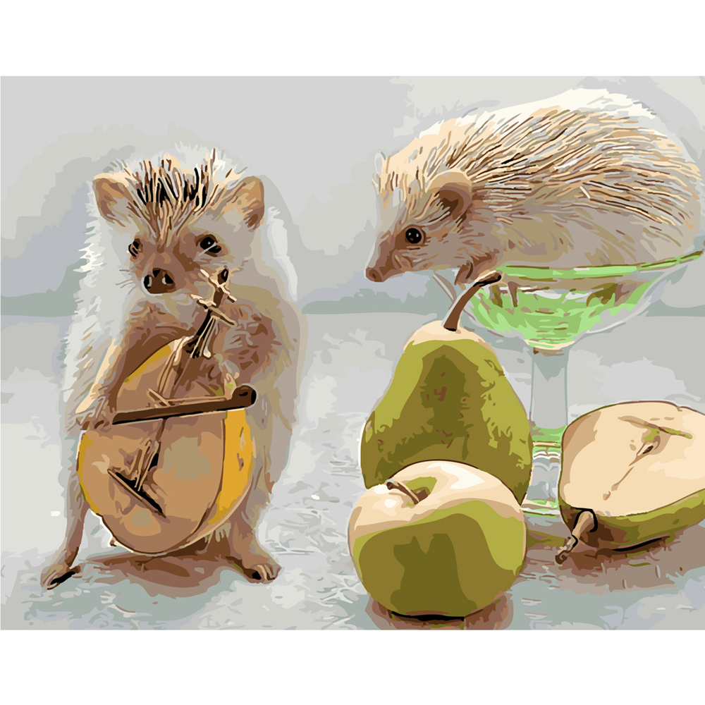 Фото, Відеоогляди картина за номерами strateg преміум музикальні їжачки з лаком розміром 40х50 см sy6100