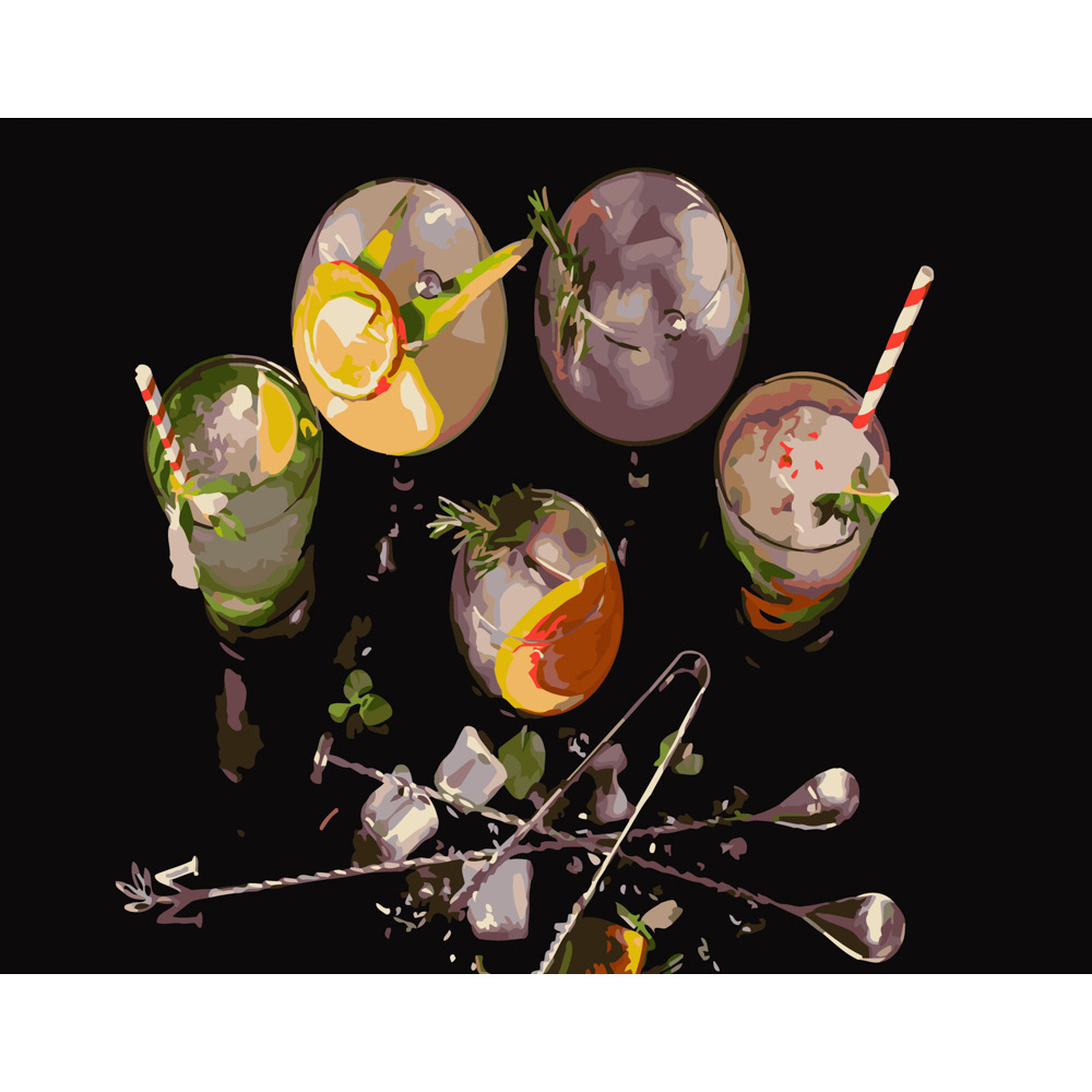 Фото, Відеоогляди картина за номерами strateg преміум коктейлі на вечір розміром 40х50 см (gs294)