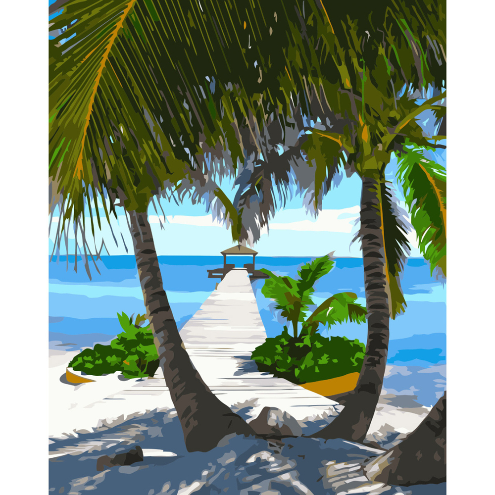 Фото, Відеоогляди картина за номерами strateg преміум на мальдівах з лаком розміром 40х50 см va-3717