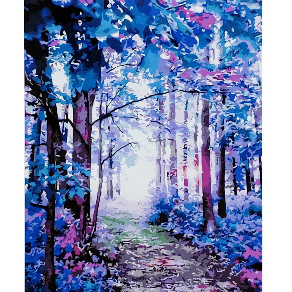 Фото, Відеоогляди картина за номерами strateg преміум чарівний ліс з лаком розміром 40х50 см (sy6927)