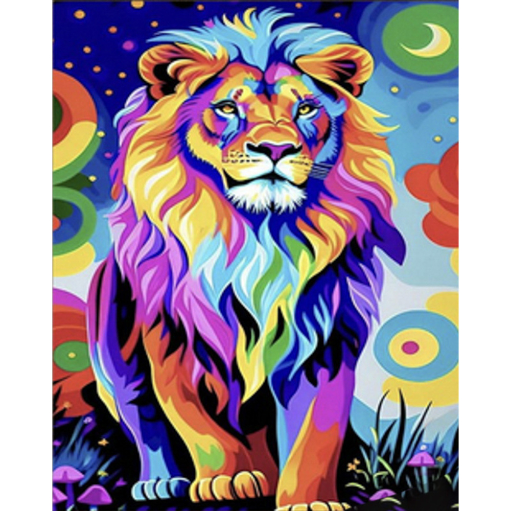 Фото, Видеообзоры алмазна мозаїка strateg преміум поп-арт лев розміром 30х40 см (heg86058)