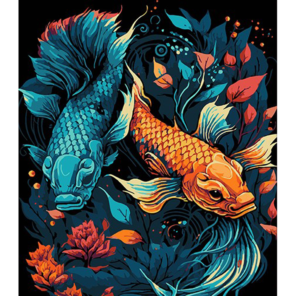 Фото, Відеоогляди картина за номерами strateg преміум підводний світ на чорному фоні розміром 30х40 см (fh-6)