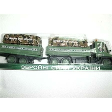 Машинка 151185 U/3000-9 (24шт) военная с прицепом, в слюде, 53-12-14см