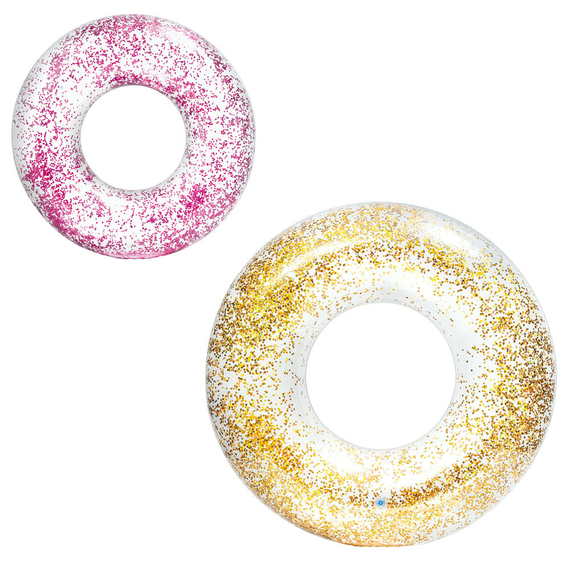 Надувний круг прозорий Intex 56274 gold Золотистий, 119 см