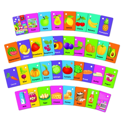 Фото, Видеообзоры гра розвиваюча картки на кільці. англійська. «їжа» vladi toys vt5000-17