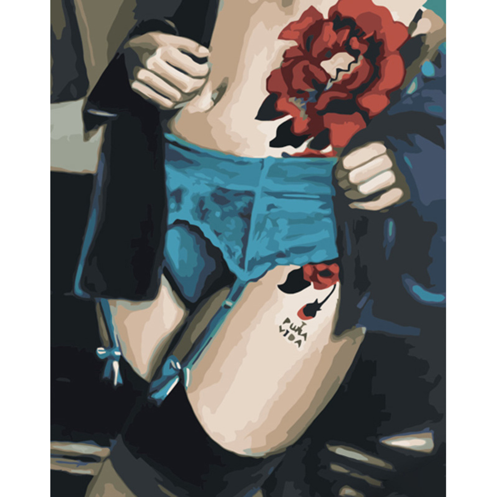 Фото, Видеообзоры картина за номерами strateg преміум спокуслива квітка розміром 40х50 см (gs1195)