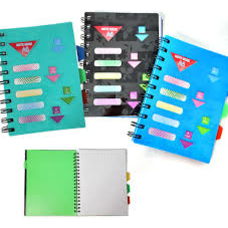 Блокнот на пружині, А6, 108арк, кліт., пласт.обкл. з 3розділ, SH-YBTX-50120-12, Імп