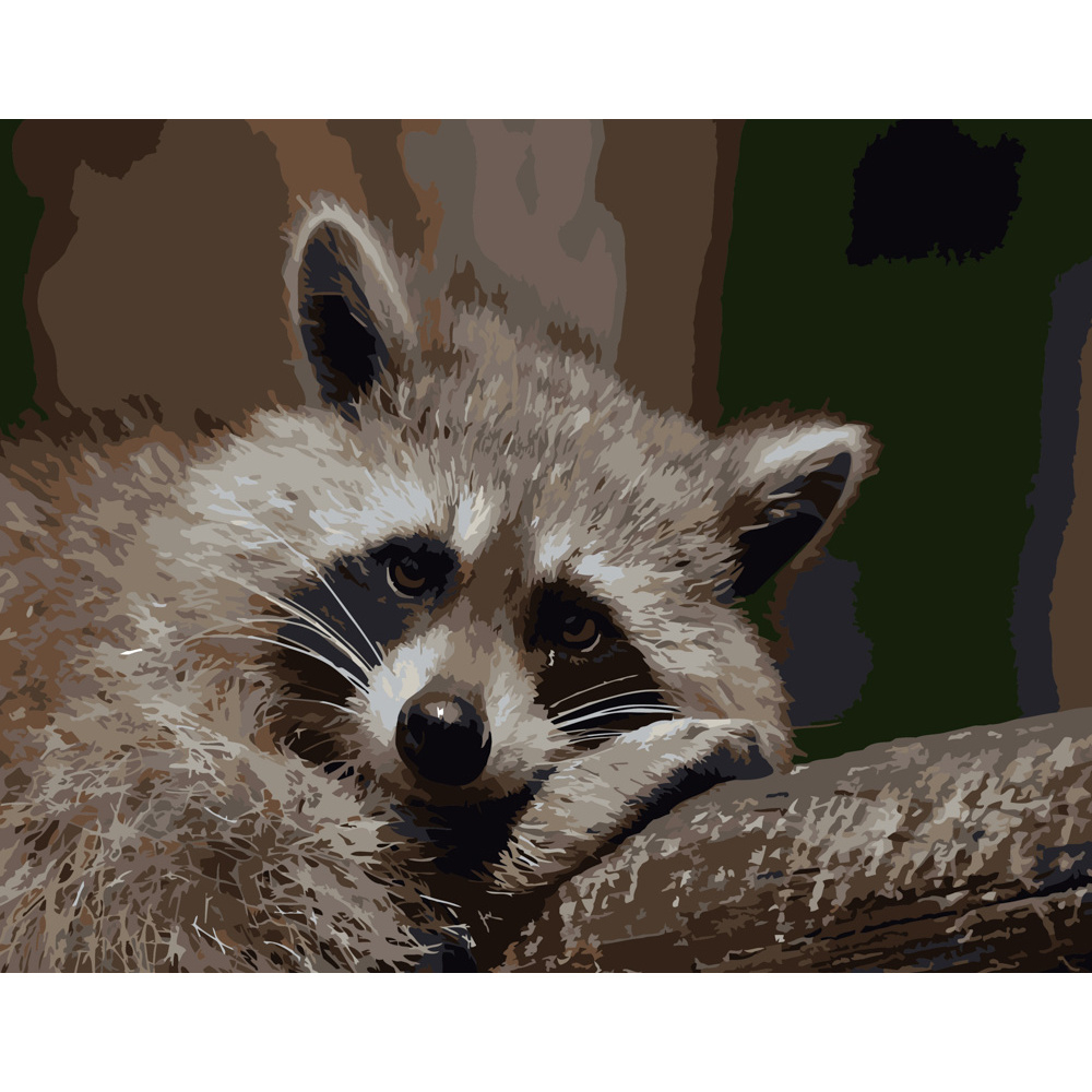 Фото, Відеоогляди картина за номерами strateg преміум сумний єнотик розміром 40х50 см (dy087)