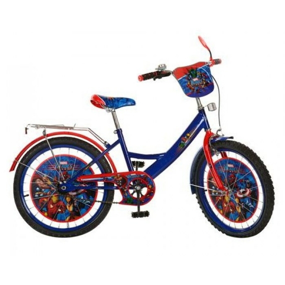 Велосипед дитячий мульт 20д. MH202 (1шт) МГ, синьо-червоний, дзеркало, дзвінок, в кор-ке, 81-50-16см