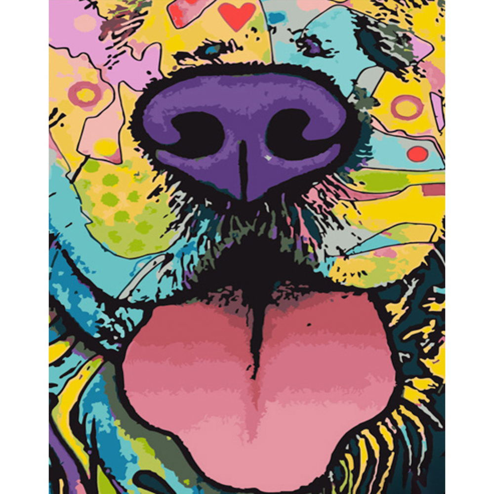 Фото, Видеообзоры картина за номерами strateg преміум собачий носик розміром 40х50 см (gs624)