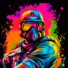 Картина за номерами Strateg ПРЕМІУМ Мужній образ із зброєю на чорному фоні розміром 40х40 см (AV4040-34) Картина за номерами Strateg ПРЕМІУМ Мужній образ із зброєю на чорному фоні розміром 40х40 см (AV4040-34)