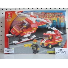 Конструктор SLUBAN 620029/M38-B0219 (48шт) пожарные спасатели, вертолет, 211 дет, 29,5-20,5-4,5см