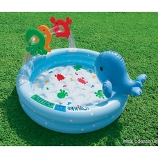 Басейн 57400 (6шт) круглый, с дельфином и игрушками, в кор-ке, 90-53см