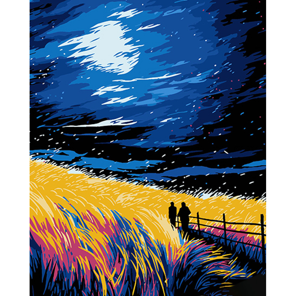 Фото, Відеоогляди картина за номерами strateg преміум зоряна ніч на чорному фоні розміром 40х50 см (ah1067)