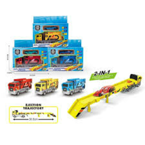 Набір машин HW145-1А (120/2) 3 види, вантажівка-трансформер, запускач, інерція, маш, в кор