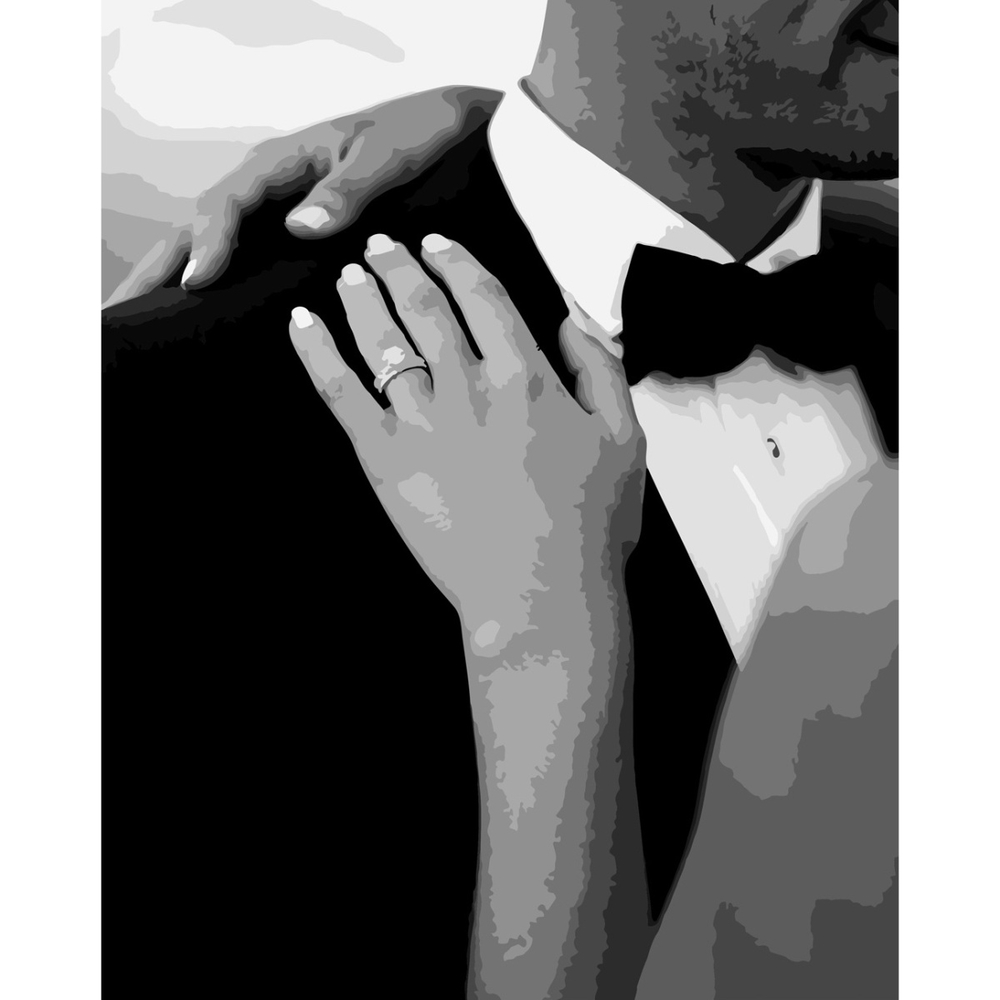 Фото, Відеоогляди картина за номерами strateg преміум закохані з лаком розміром 40х50 см (sy6717)