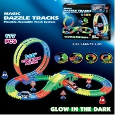 Трек 124 (36/2) 177 дет, машинка на бат, підсвіч, неоновий трек, в коробці