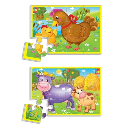 Фото, Відеоогляди м'які пазли а5 «тварини ферми» vt1103-44