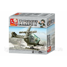 Конструктор SLUBAN M38-B5700 (64шт) военный вертолет, фигурка, 51дет, в кор-ке, 14-14-5см