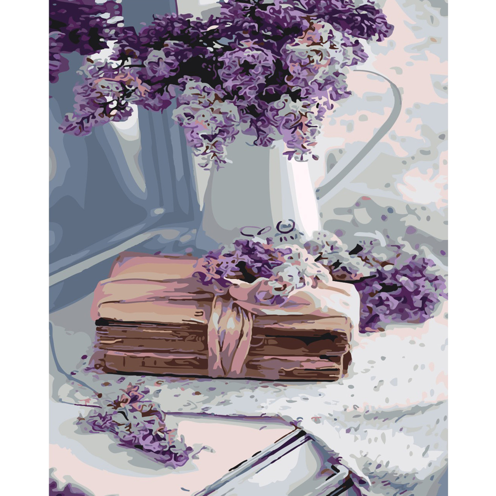 Фото, Відеоогляди картина за номерами strateg преміум бузковий настрій з лаком розміром 40х50 см sy6373